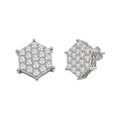 Diamonair Lab Grown Diamond (F/VS+) 1.00 carat Round cut Sterling Silver Stud Earrings - Sterling Silver | Gold over Silver