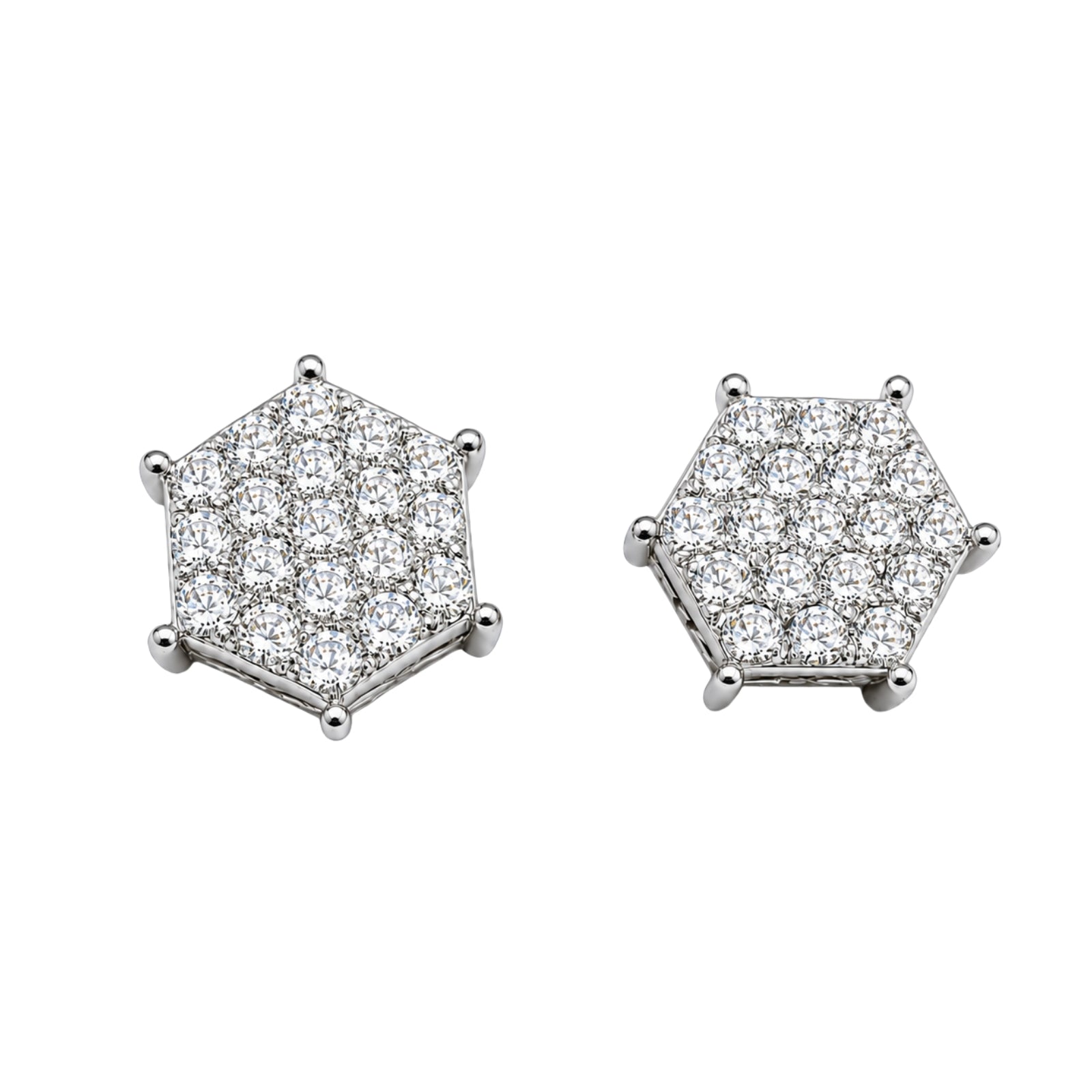 Diamonair Lab Grown Diamond (F/VS+) 1.00 carat Round cut Sterling Silver Stud Earrings - Sterling Silver | Gold over Silver