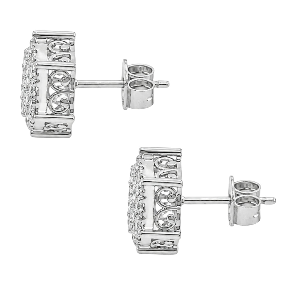 Diamonair Lab Grown Diamond (F/VS+) 1.00 carat Round cut Sterling Silver Stud Earrings - Sterling Silver | Gold over Silver
