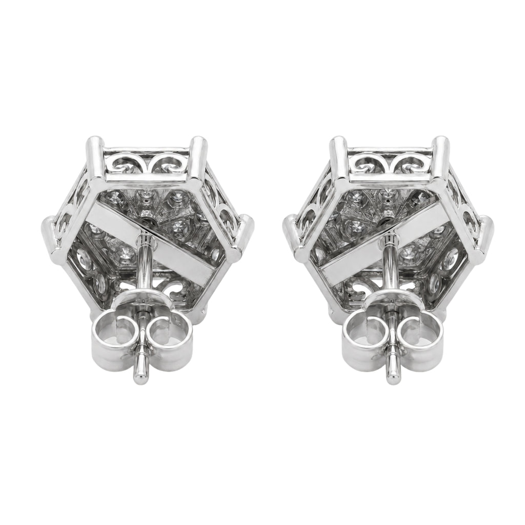 Diamonair Lab Grown Diamond (F/VS+) 1.00 carat Round cut Sterling Silver Stud Earrings - Sterling Silver | Gold over Silver