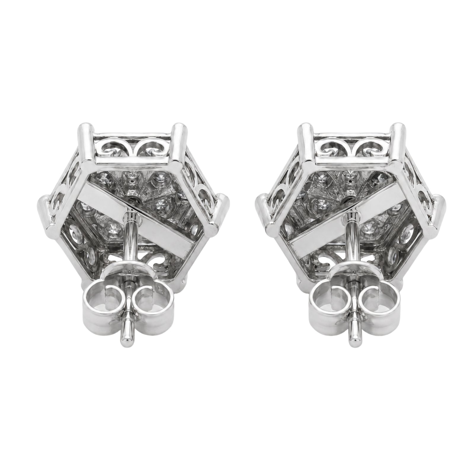 Diamonair Lab Grown Diamond (F/VS+) 1.00 carat Round cut Sterling Silver Stud Earrings - Sterling Silver | Gold over Silver