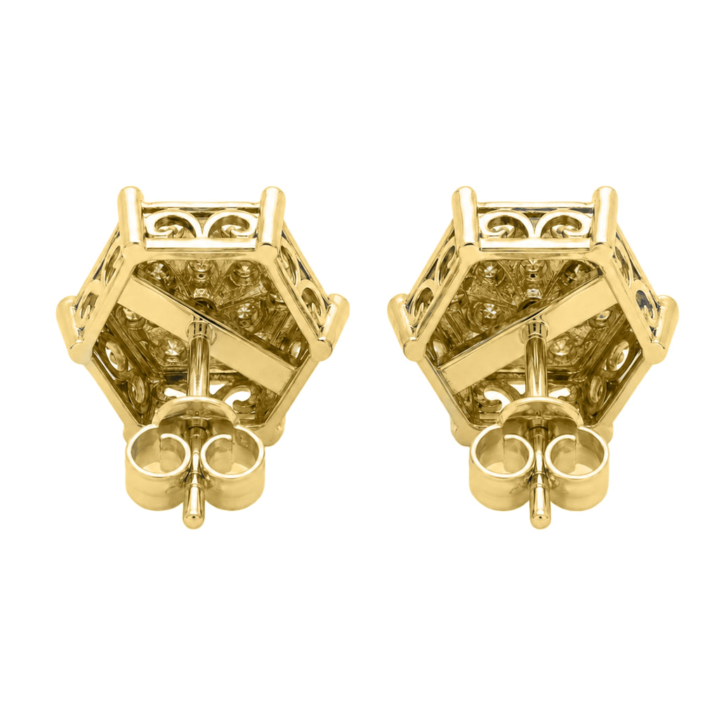 Diamonair Lab Grown Diamond (F/VS+) 1.00 carat Round cut Sterling Silver Stud Earrings - Sterling Silver | Gold over Silver