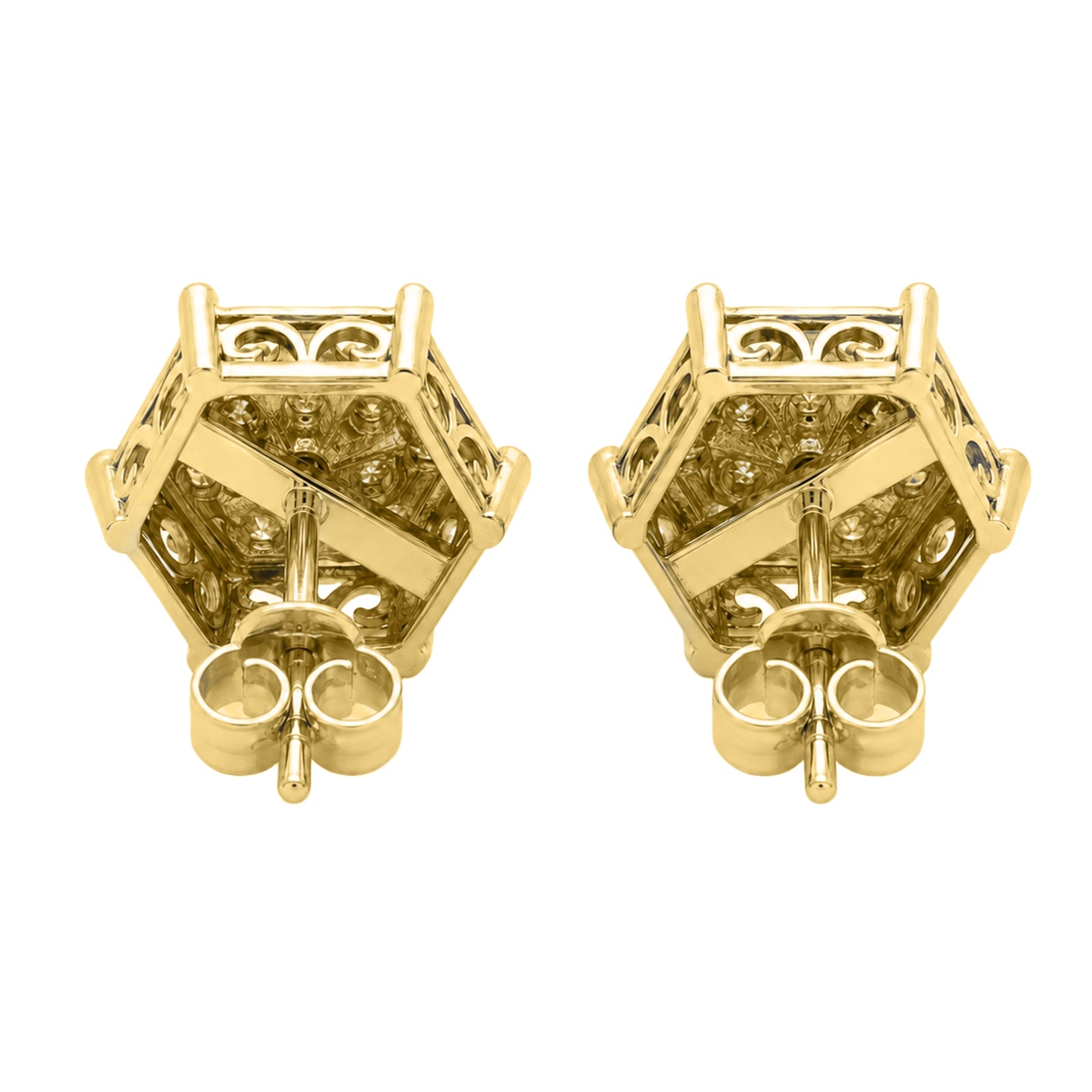 Diamonair Lab Grown Diamond (F/VS+) 1.00 carat Round cut Sterling Silver Stud Earrings - Sterling Silver | Gold over Silver