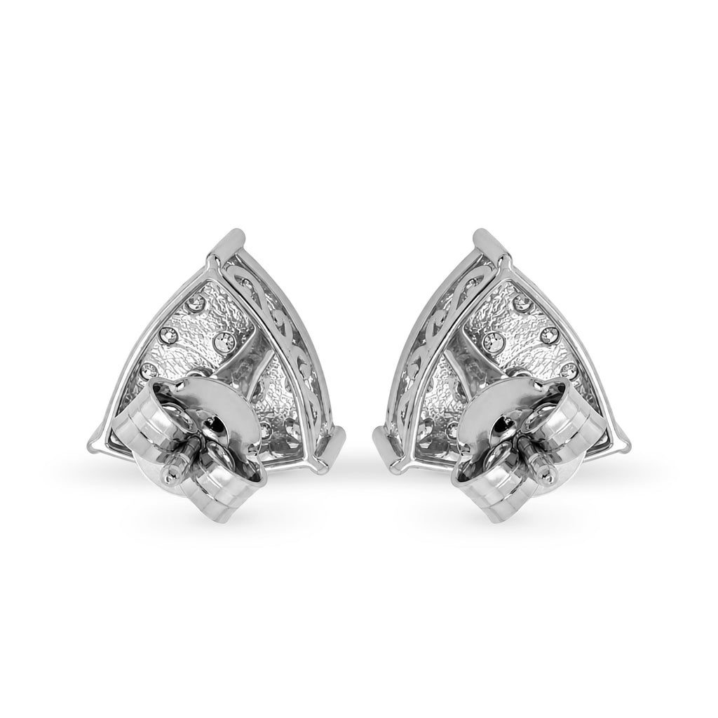 Diamonair Lab Grown Diamond (F/VS+) 1.00 carat Round cut Sterling Silver Stud Earrings - Sterling Silver | Gold over Silver