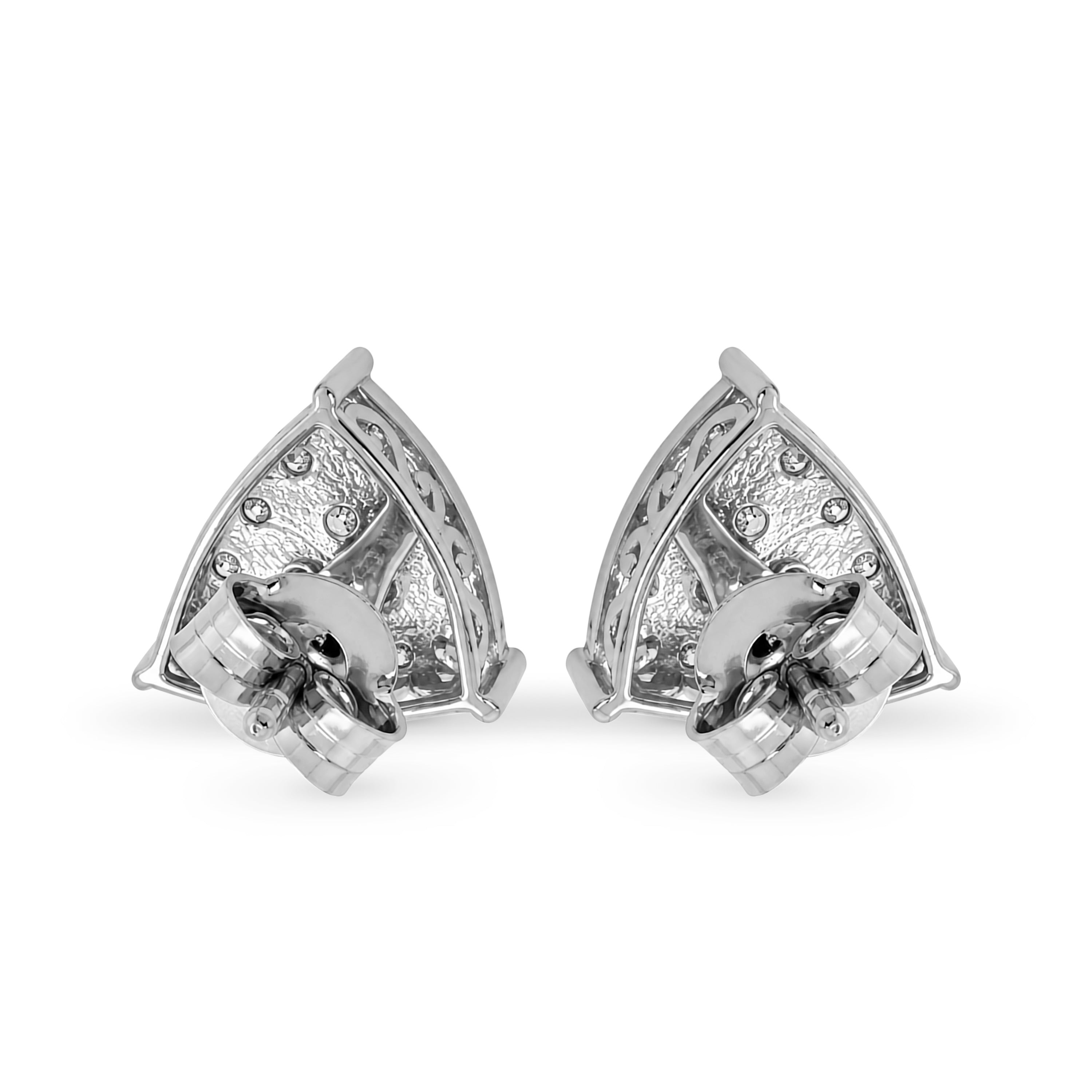 Diamonair Lab Grown Diamond (F/VS+) 1.00 carat Round cut Sterling Silver Stud Earrings - Sterling Silver | Gold over Silver