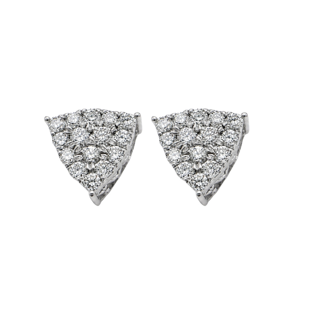 Diamonair Lab Grown Diamond (F/VS+) 1.00 carat Round cut Sterling Silver Stud Earrings - Sterling Silver | Gold over Silver