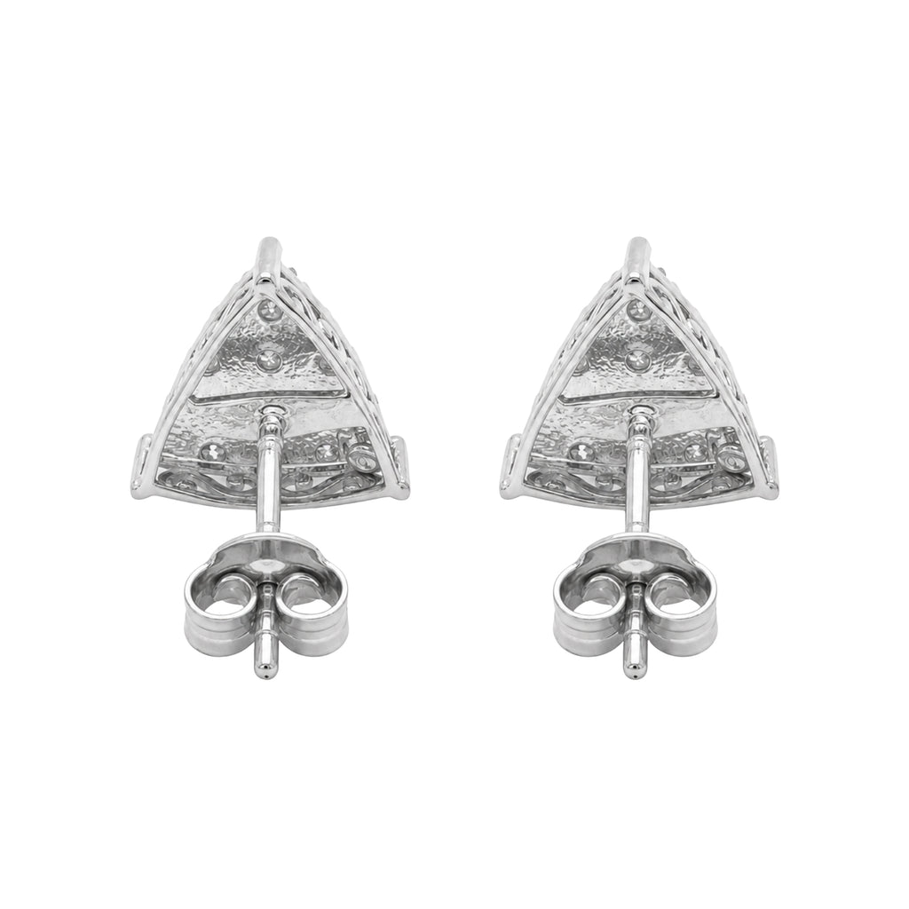 Diamonair Lab Grown Diamond (F/VS+) 1.00 carat Round cut Sterling Silver Stud Earrings - Sterling Silver | Gold over Silver