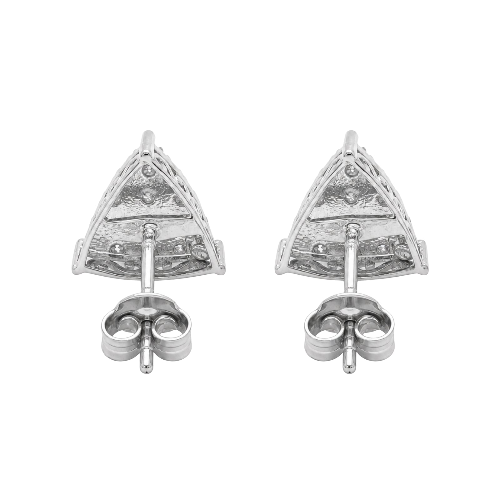 Diamonair Lab Grown Diamond (F/VS+) 1.00 carat Round cut Sterling Silver Stud Earrings - Sterling Silver | Gold over Silver