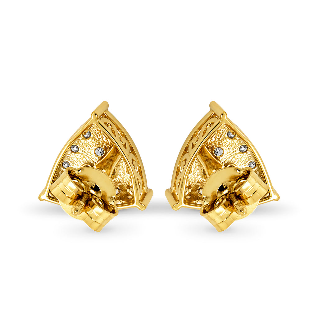 Diamonair Lab Grown Diamond (F/VS+) 1.00 carat Round cut Sterling Silver Stud Earrings - Sterling Silver | Gold over Silver