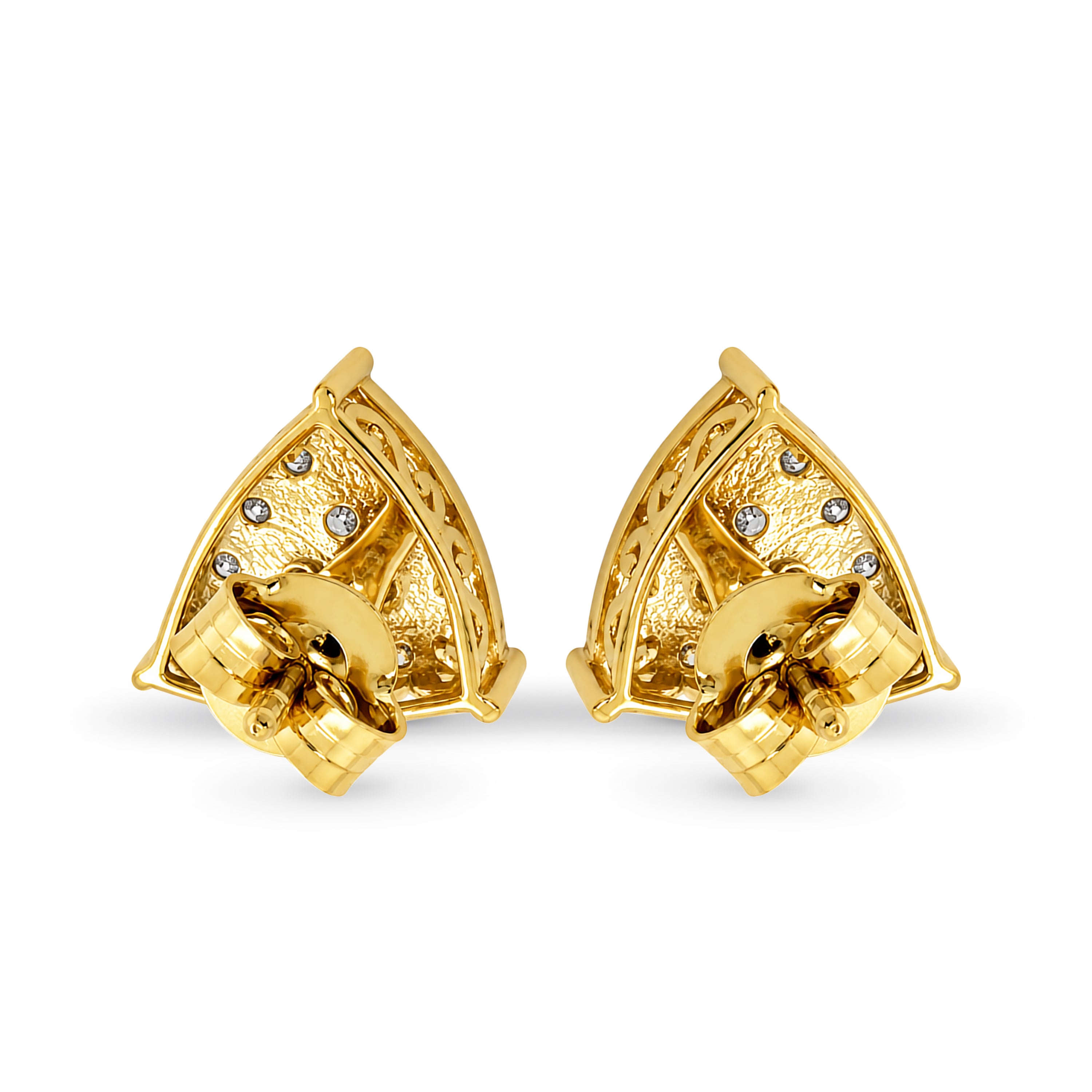Diamonair Lab Grown Diamond (F/VS+) 1.00 carat Round cut Sterling Silver Stud Earrings - Sterling Silver | Gold over Silver