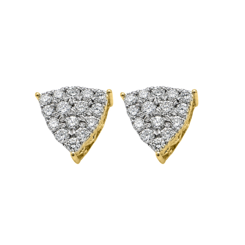 Diamonair Lab Grown Diamond (F/VS+) 1.00 carat Round cut Sterling Silver Stud Earrings - Sterling Silver | Gold over Silver