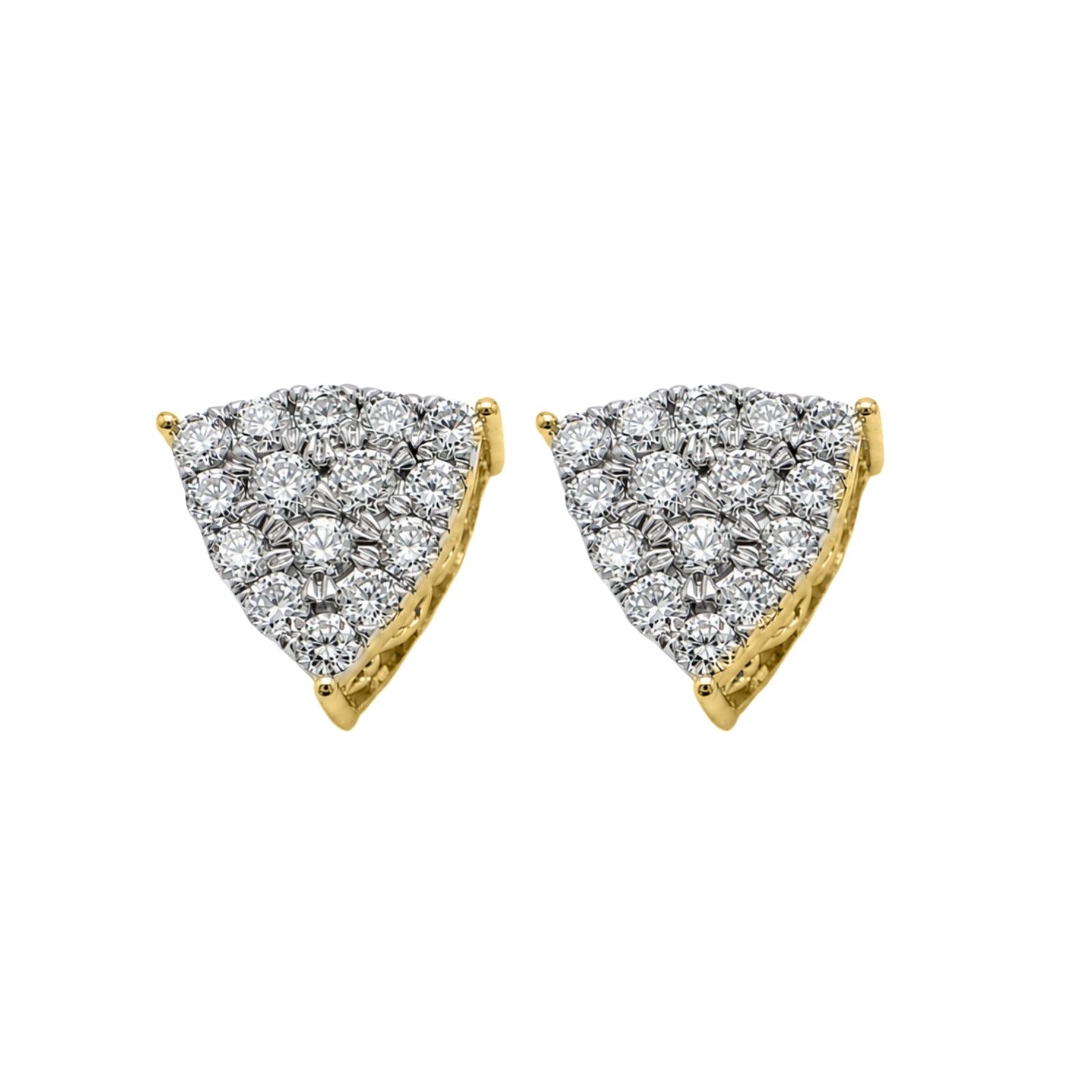 Diamonair Lab Grown Diamond (F/VS+) 1.00 carat Round cut Sterling Silver Stud Earrings - Sterling Silver | Gold over Silver
