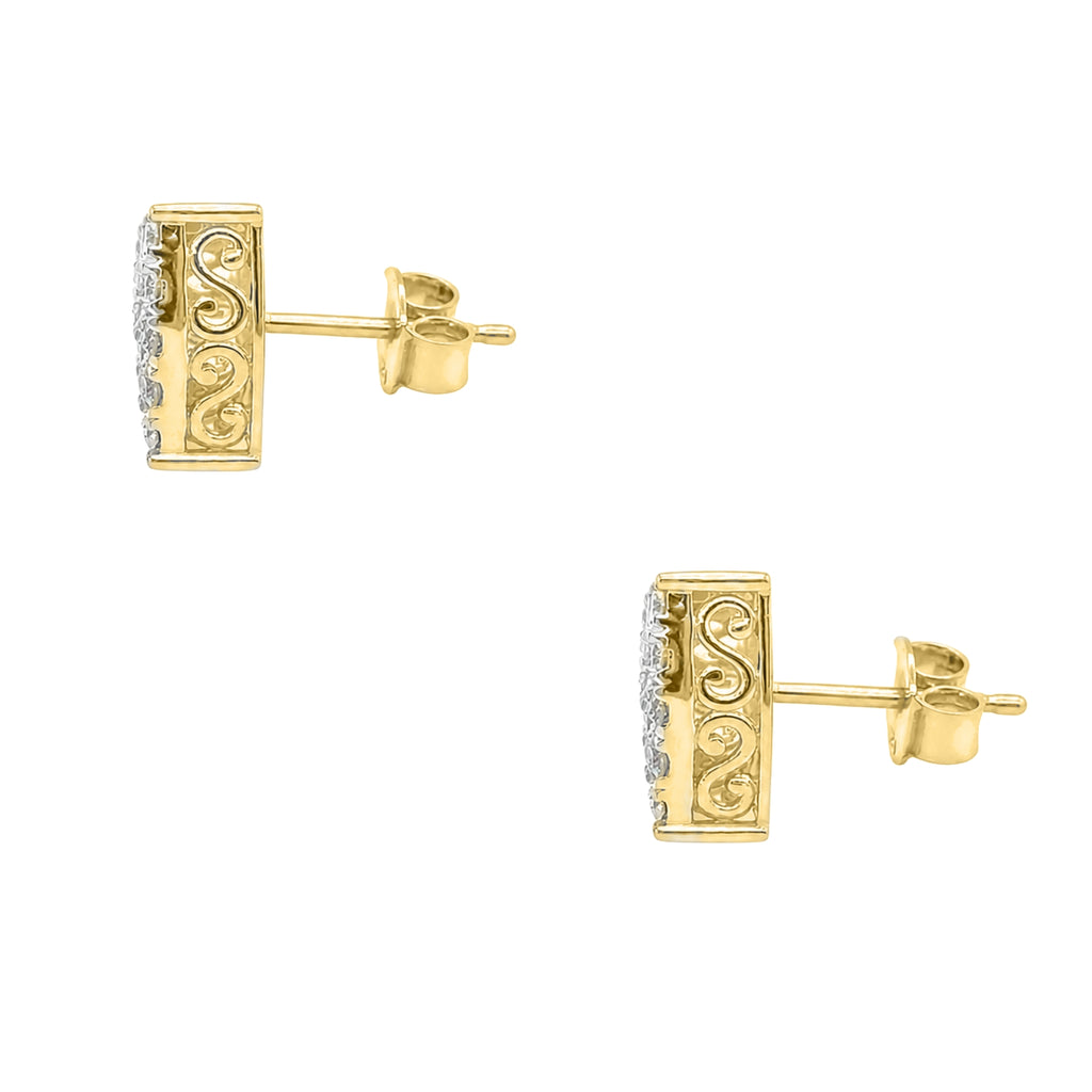 Diamonair Lab Grown Diamond (F/VS+) 1.00 carat Round cut Sterling Silver Stud Earrings - Sterling Silver | Gold over Silver