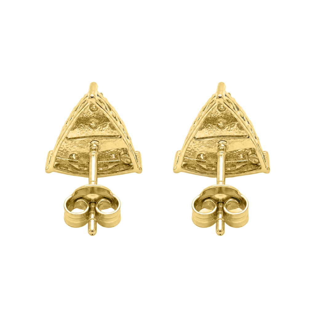 Diamonair Lab Grown Diamond (F/VS+) 1.00 carat Round cut Sterling Silver Stud Earrings - Sterling Silver | Gold over Silver