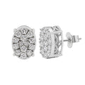 Diamonair Lab Grown Diamond (F/VS+) 1.00 carat Round cut Sterling Silver Stud Earrings - Sterling Silver | Gold over Silver