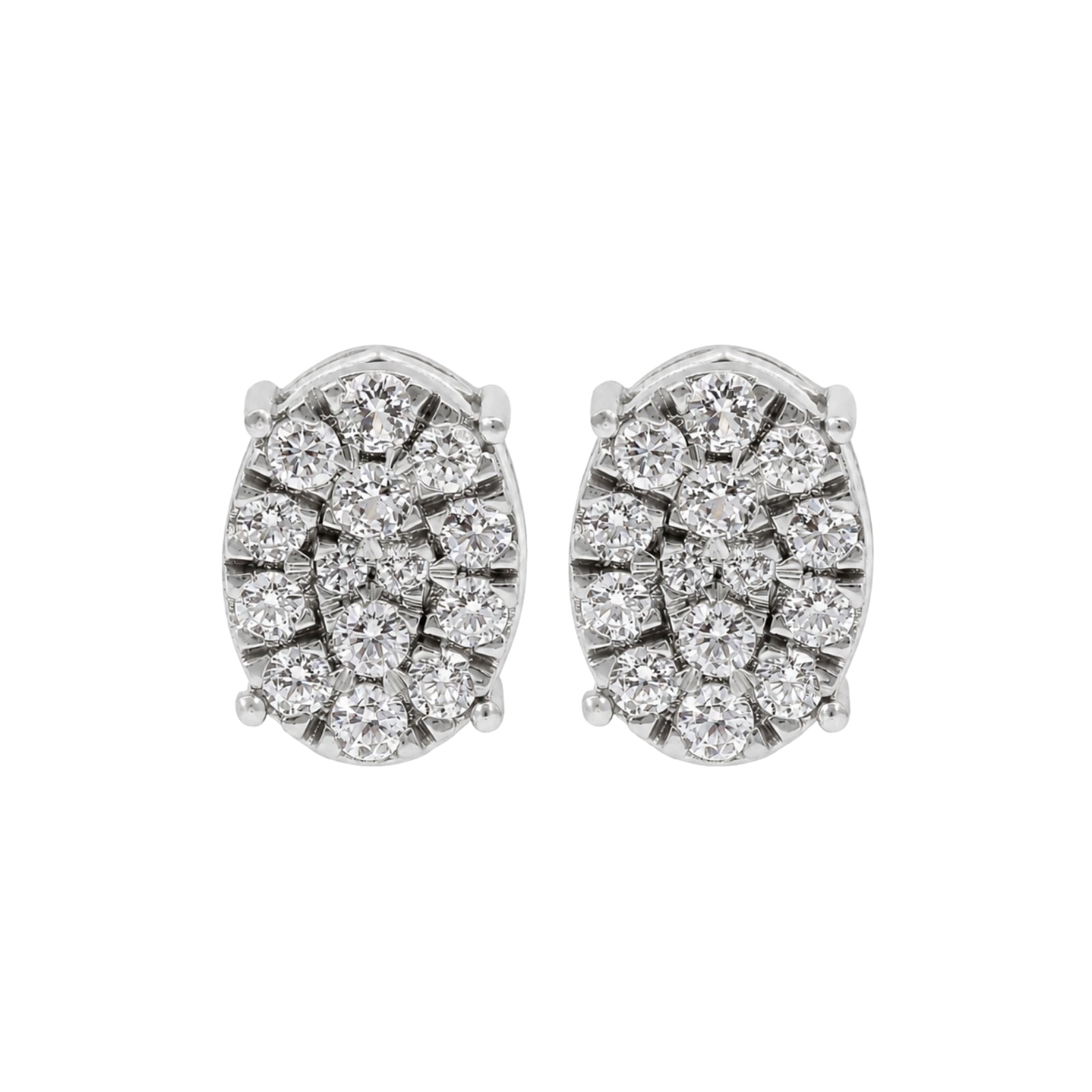 Diamonair Lab Grown Diamond (F/VS+) 1.00 carat Round cut Sterling Silver Stud Earrings - Sterling Silver | Gold over Silver