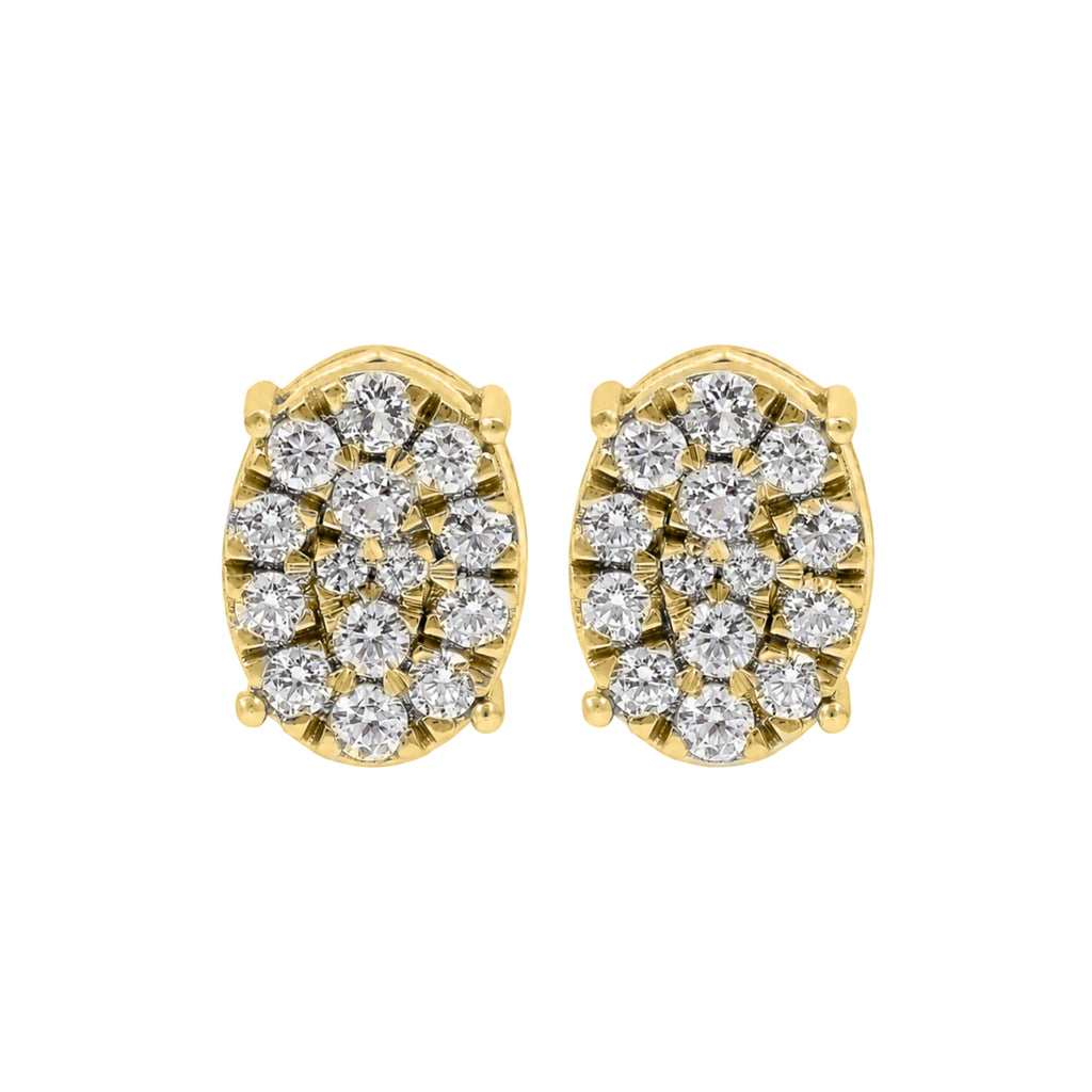 Diamonair Lab Grown Diamond (F/VS+) 1.00 carat Round cut Sterling Silver Stud Earrings - Sterling Silver | Gold over Silver