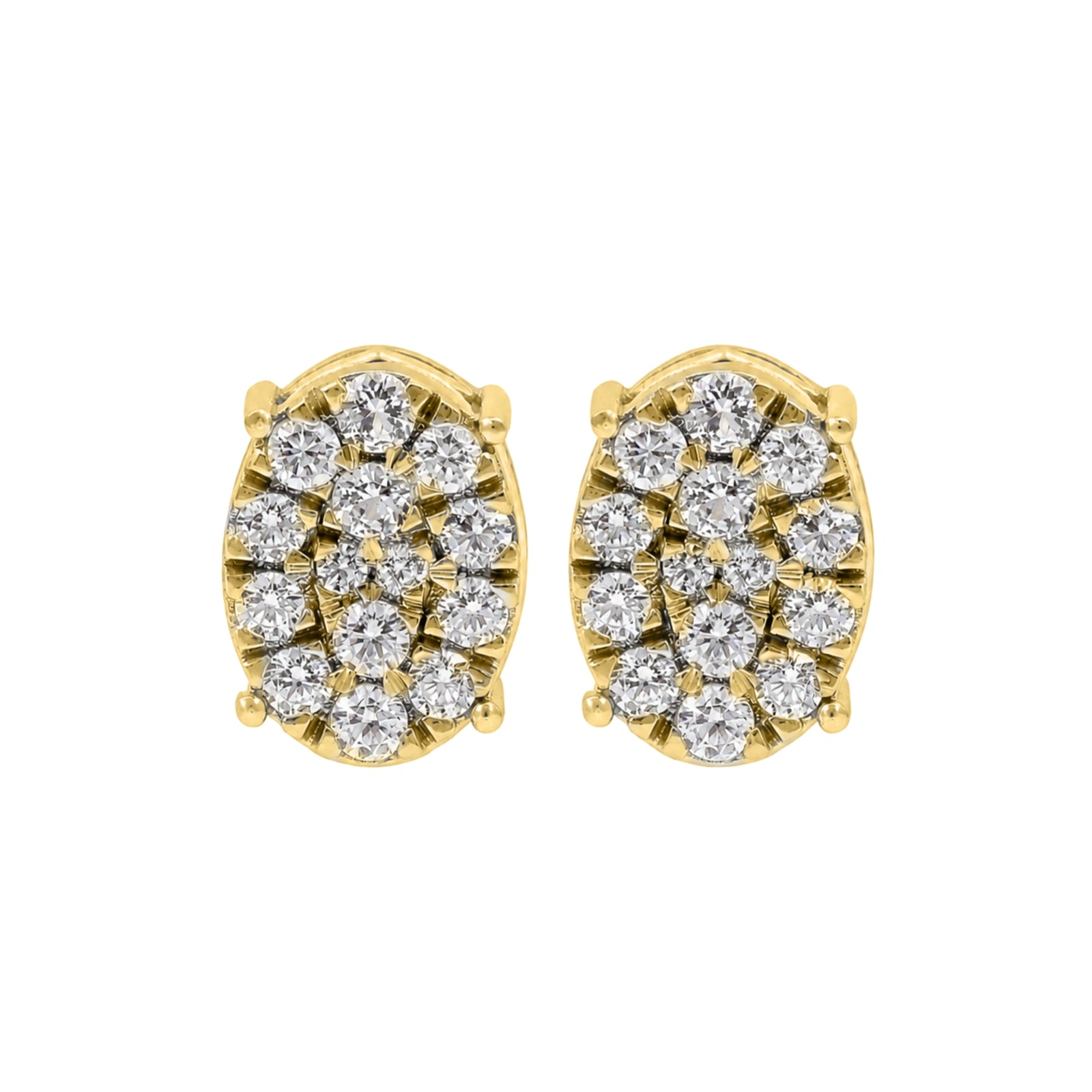 Diamonair Lab Grown Diamond (F/VS+) 1.00 carat Round cut Sterling Silver Stud Earrings - Sterling Silver | Gold over Silver
