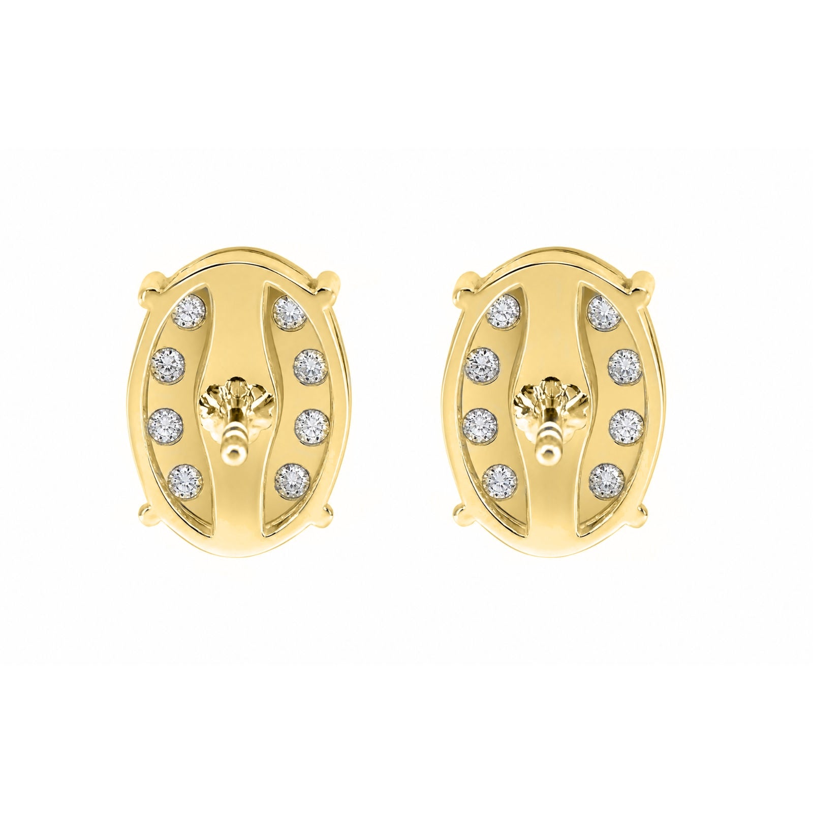 Diamonair Lab Grown Diamond (F/VS+) 1.00 carat Round cut Sterling Silver Stud Earrings - Sterling Silver | Gold over Silver