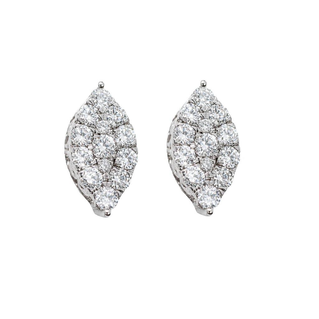 Diamonair Lab Grown Diamond (F/VS+) 1.00 carat Round cut Sterling Silver Stud Earrings - Sterling Silver | Gold over Silver