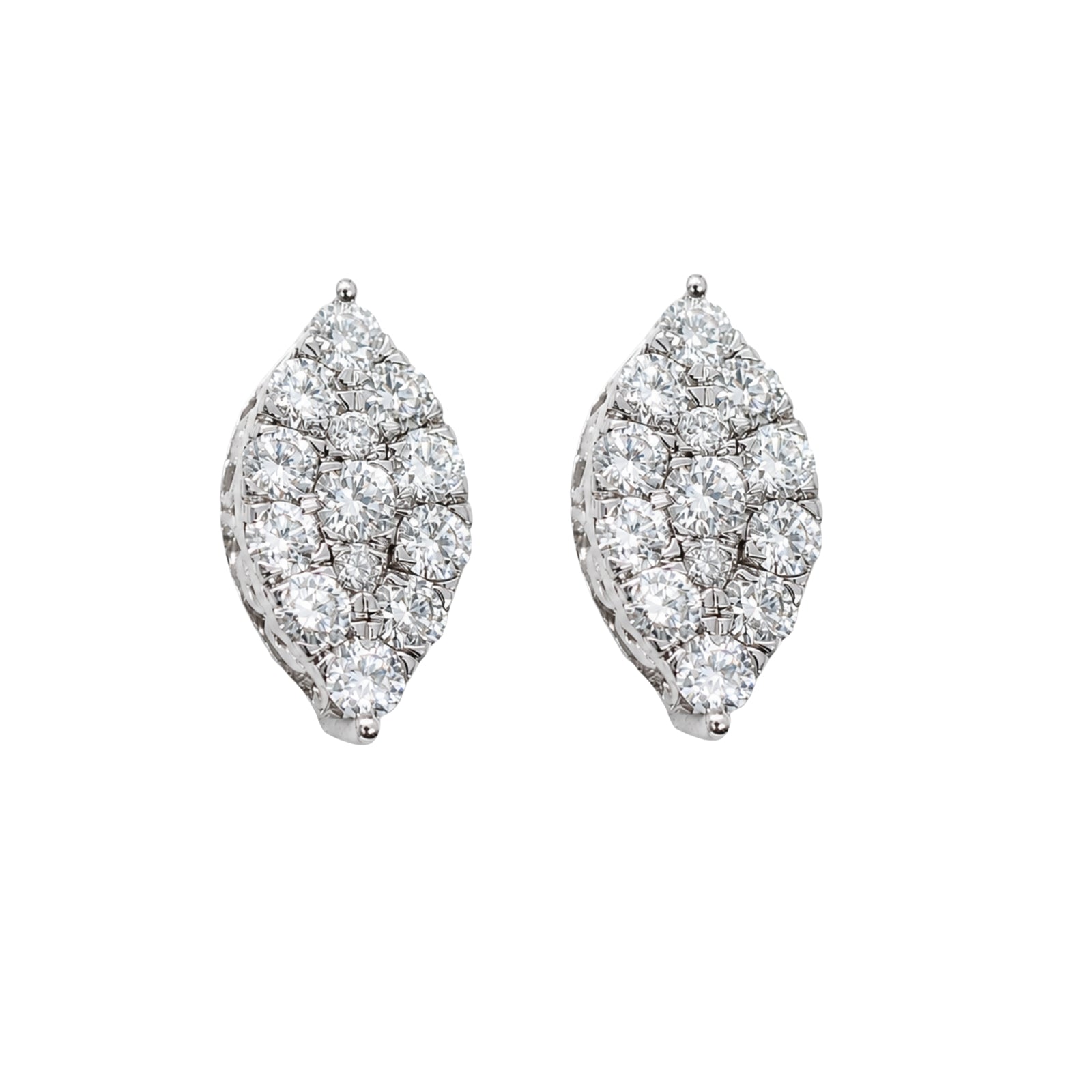 Diamonair Lab Grown Diamond (F/VS+) 1.00 carat Round cut Sterling Silver Stud Earrings - Sterling Silver | Gold over Silver