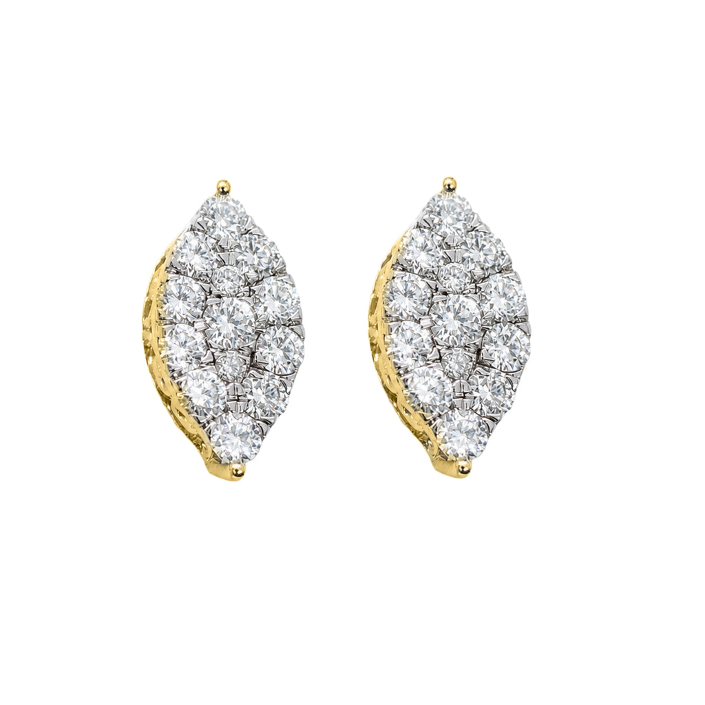 Diamonair Lab Grown Diamond (F/VS+) 1.00 carat Round cut Sterling Silver Stud Earrings - Sterling Silver | Gold over Silver