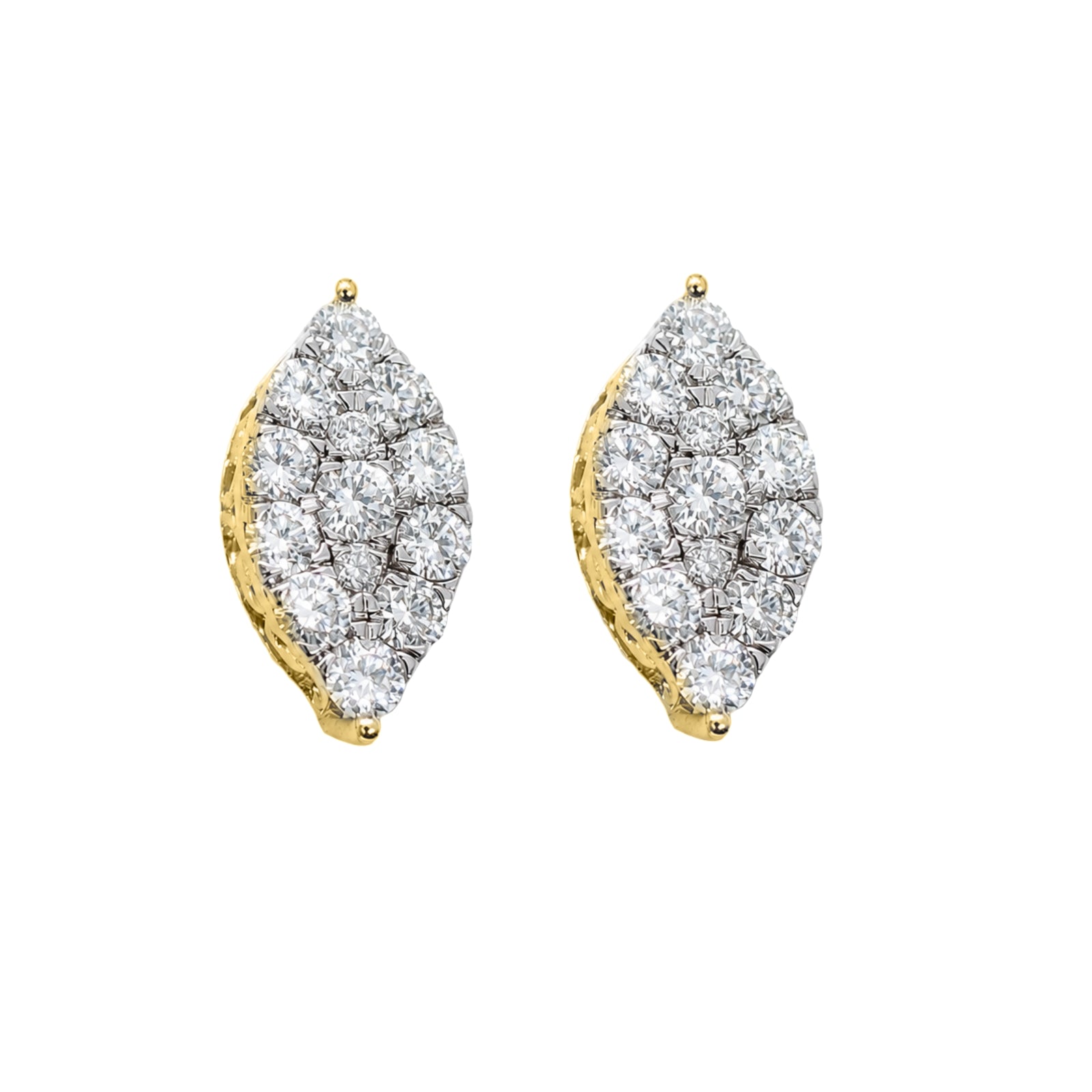 Diamonair Lab Grown Diamond (F/VS+) 1.00 carat Round cut Sterling Silver Stud Earrings - Sterling Silver | Gold over Silver