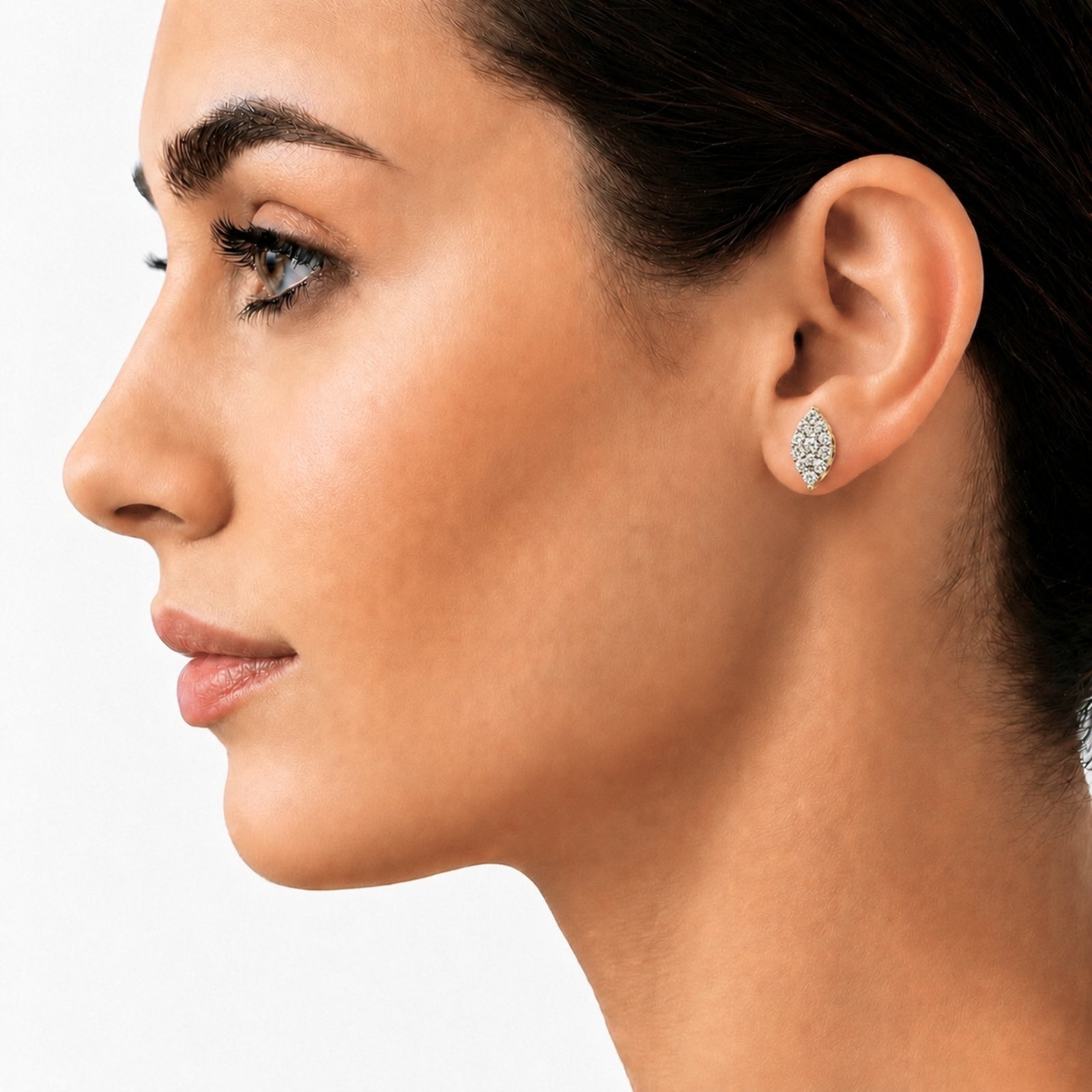 Diamonair Lab Grown Diamond (F/VS+) 1.00 carat Round cut Sterling Silver Stud Earrings - Sterling Silver | Gold over Silver