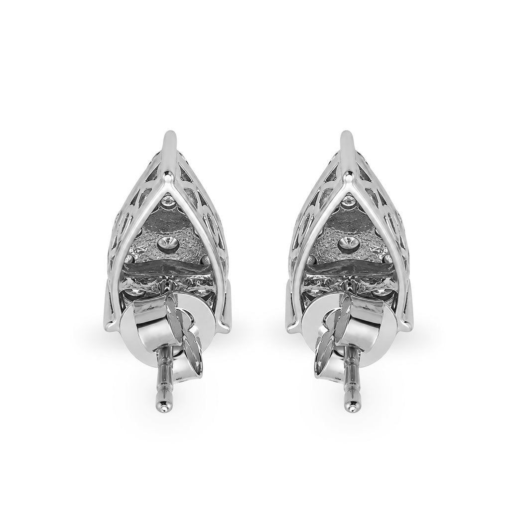 Diamonair Lab Grown Diamond (F/VS+) 1.00 carat Round cut Sterling Silver Stud Earrings - Sterling Silver | Gold over Silver
