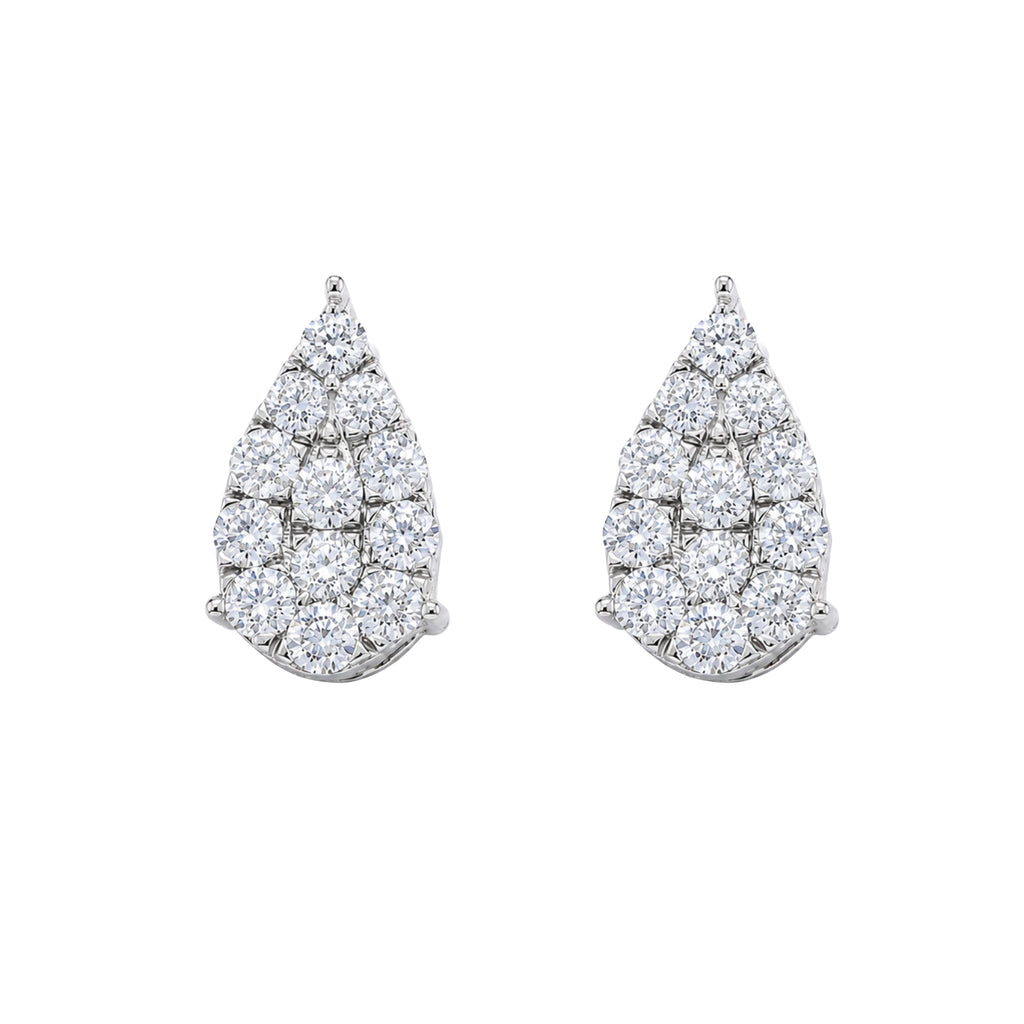 Diamonair Lab Grown Diamond (F/VS+) 1.00 carat Round cut Sterling Silver Stud Earrings - Sterling Silver | Gold over Silver