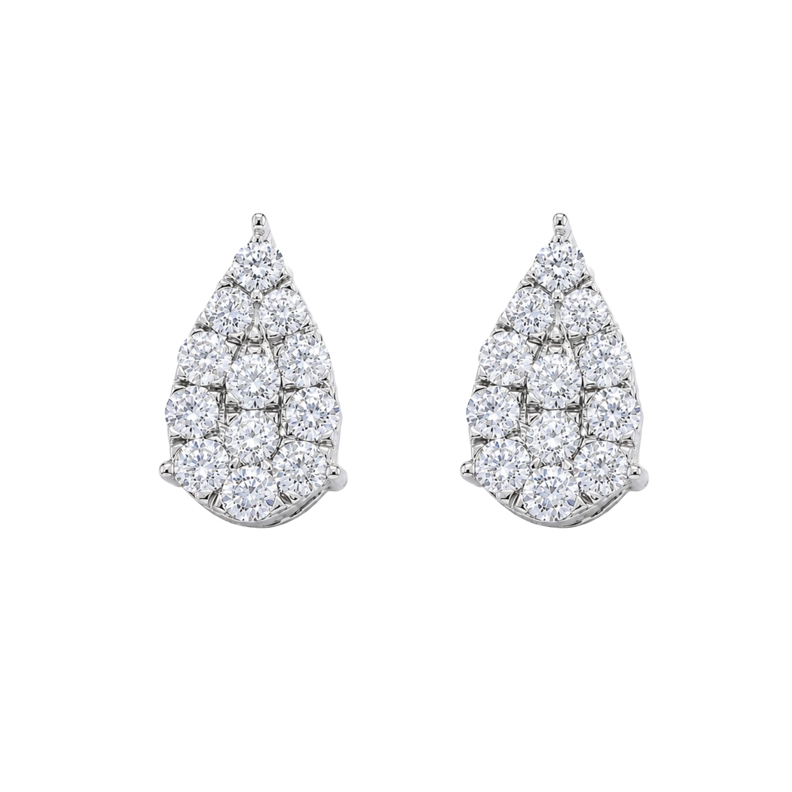 Diamonair Lab Grown Diamond (F/VS+) 1.00 carat Round cut Sterling Silver Stud Earrings - Sterling Silver | Gold over Silver