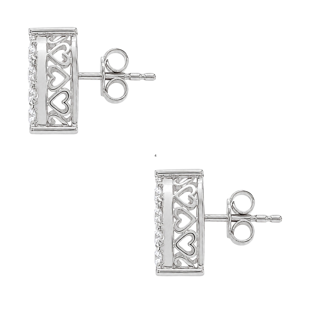 Diamonair Lab Grown Diamond (F/VS+) 1.00 carat Round cut Sterling Silver Stud Earrings - Sterling Silver | Gold over Silver