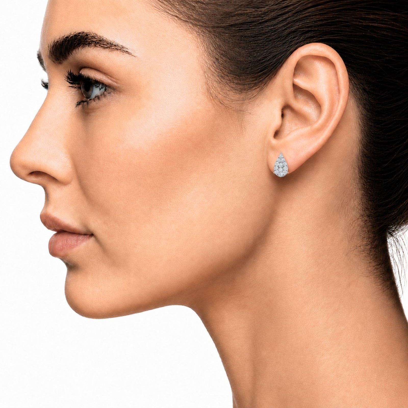 Diamonair Lab Grown Diamond (F/VS+) 1.00 carat Round cut Sterling Silver Stud Earrings - Sterling Silver | Gold over Silver