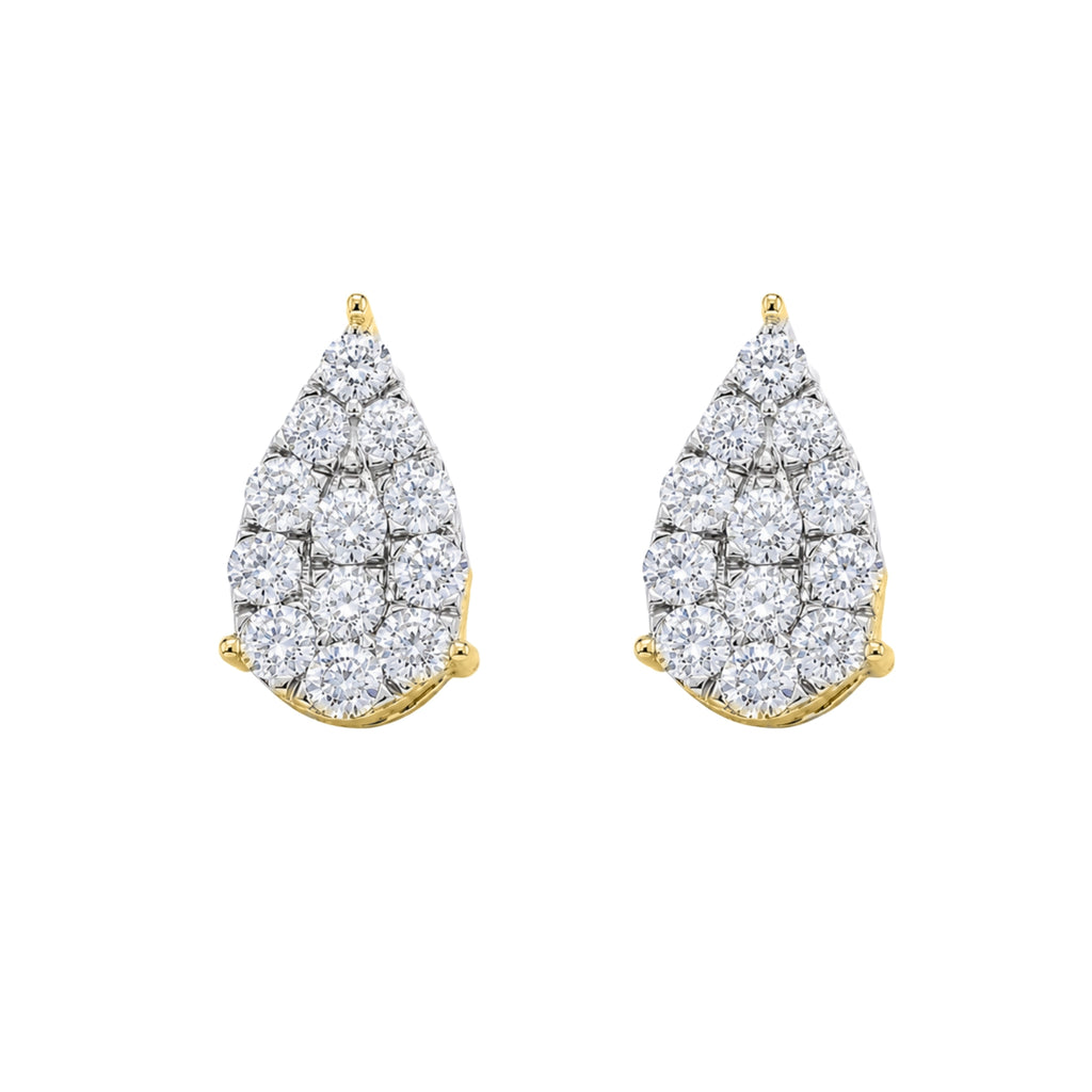 Diamonair Lab Grown Diamond (F/VS+) 1.00 carat Round cut Sterling Silver Stud Earrings - Sterling Silver | Gold over Silver
