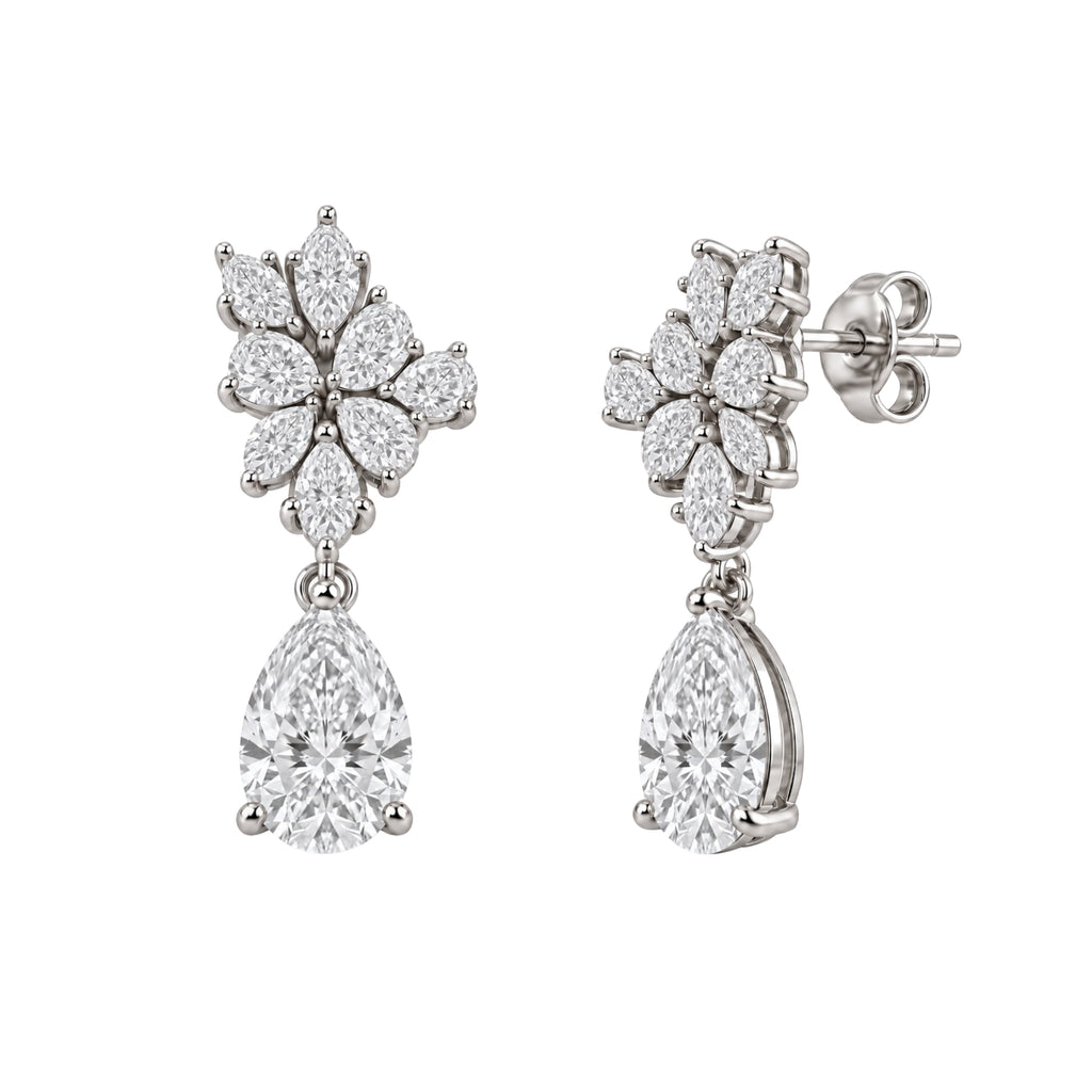 5 ctw Pear-Marquise Drop Earrings