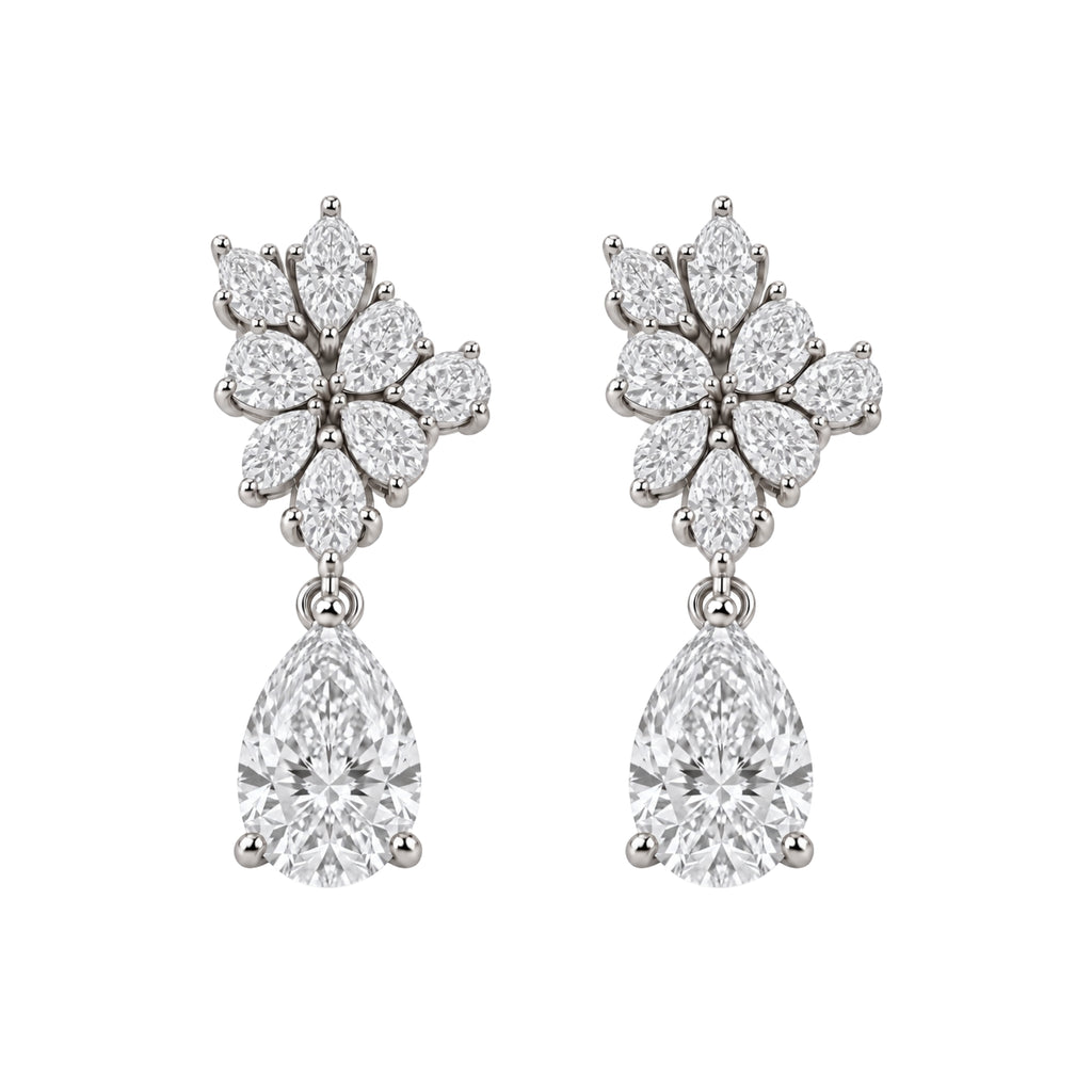 5 ctw Pear-Marquise Drop Earrings