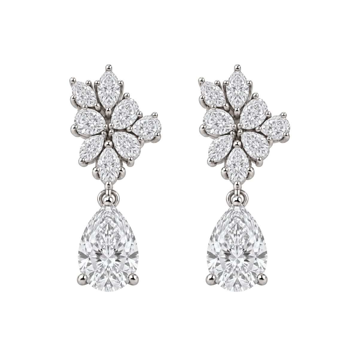 5 ctw Pear-Marquise Drop Earrings