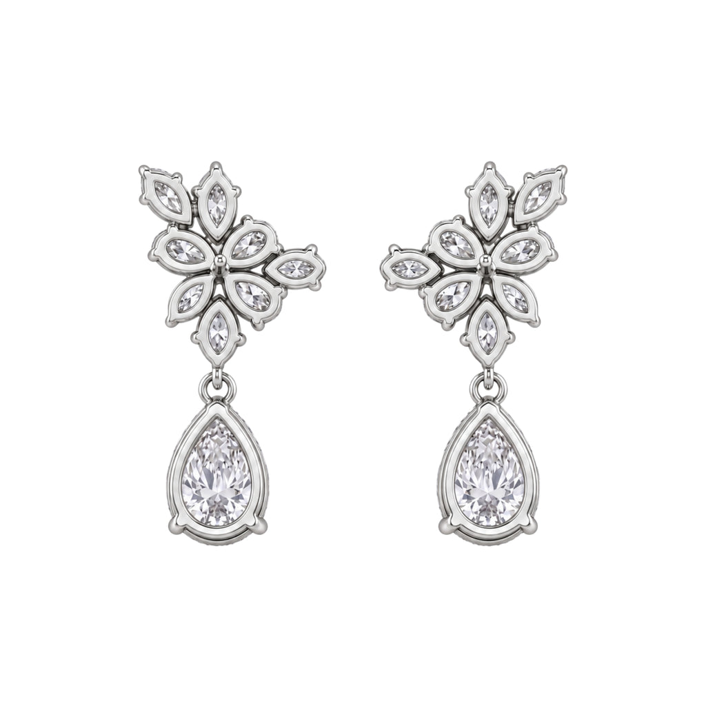 5 ctw Pear-Marquise Drop Earrings