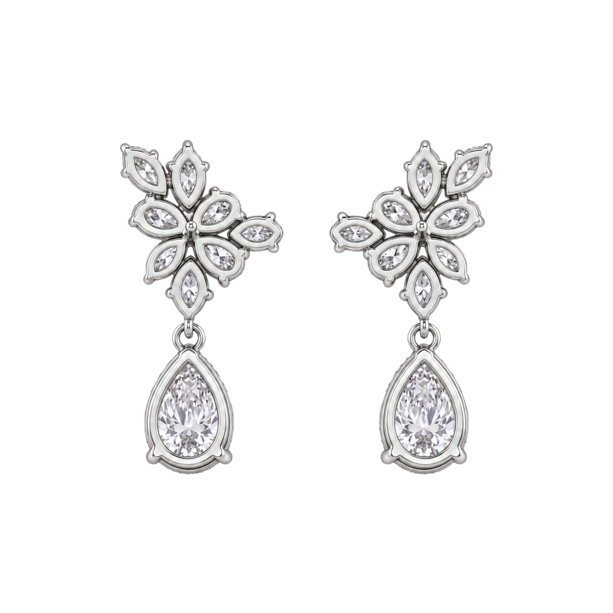 5 ctw Pear-Marquise Drop Earrings