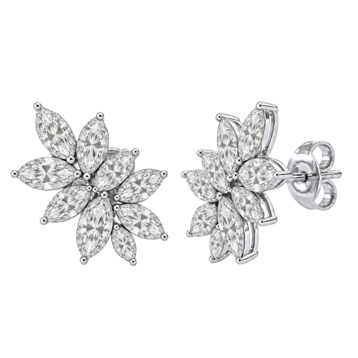 2 ctw Marquise Stud Earrings