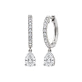 1-3 ctw Pear With Round Hoop Earrings