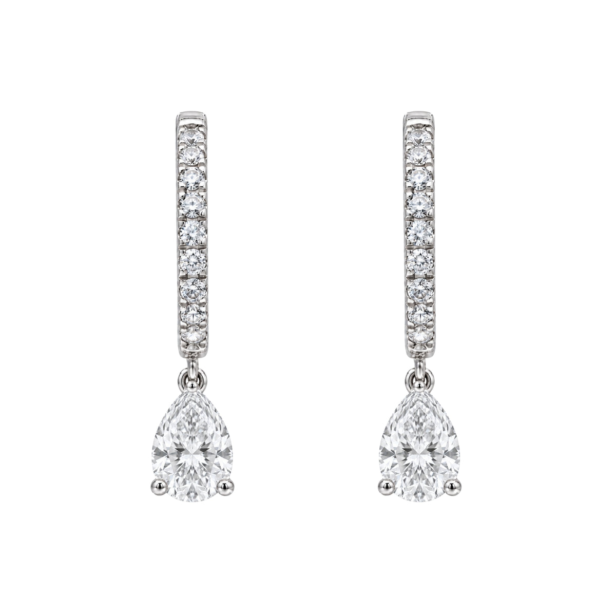 1-3 ctw Pear With Round Hoop Earrings