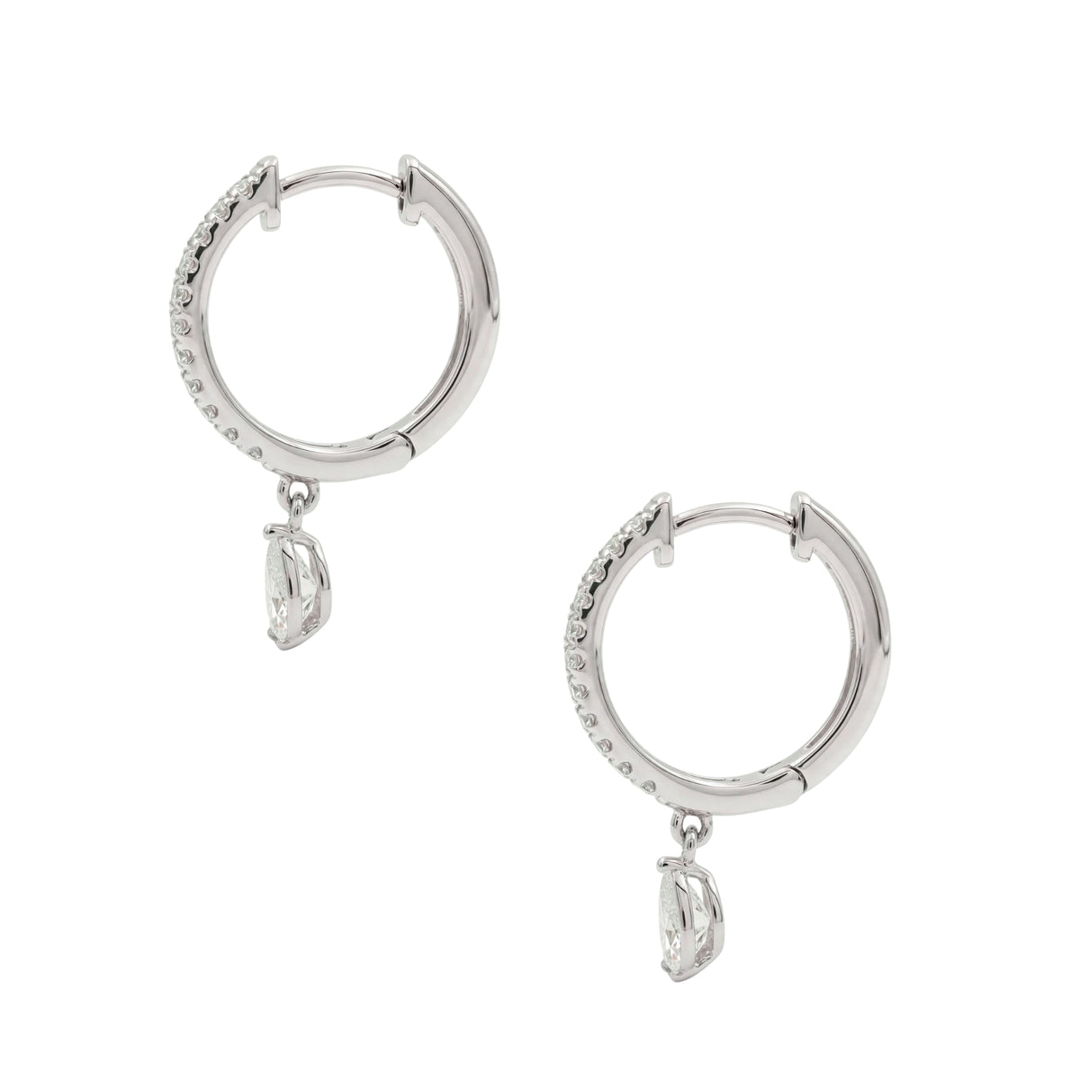 1-3 ctw Pear With Round Hoop Earrings
