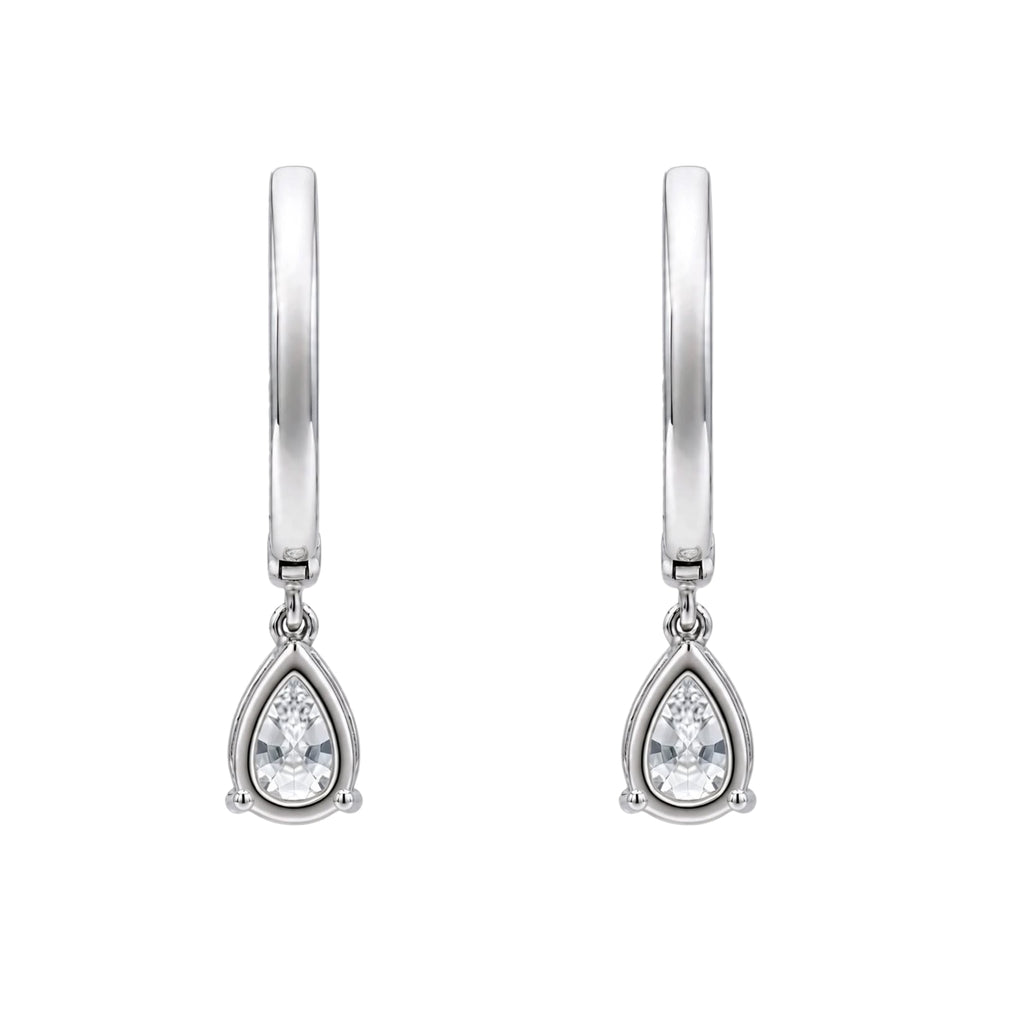 1-3 ctw Pear With Round Hoop Earrings