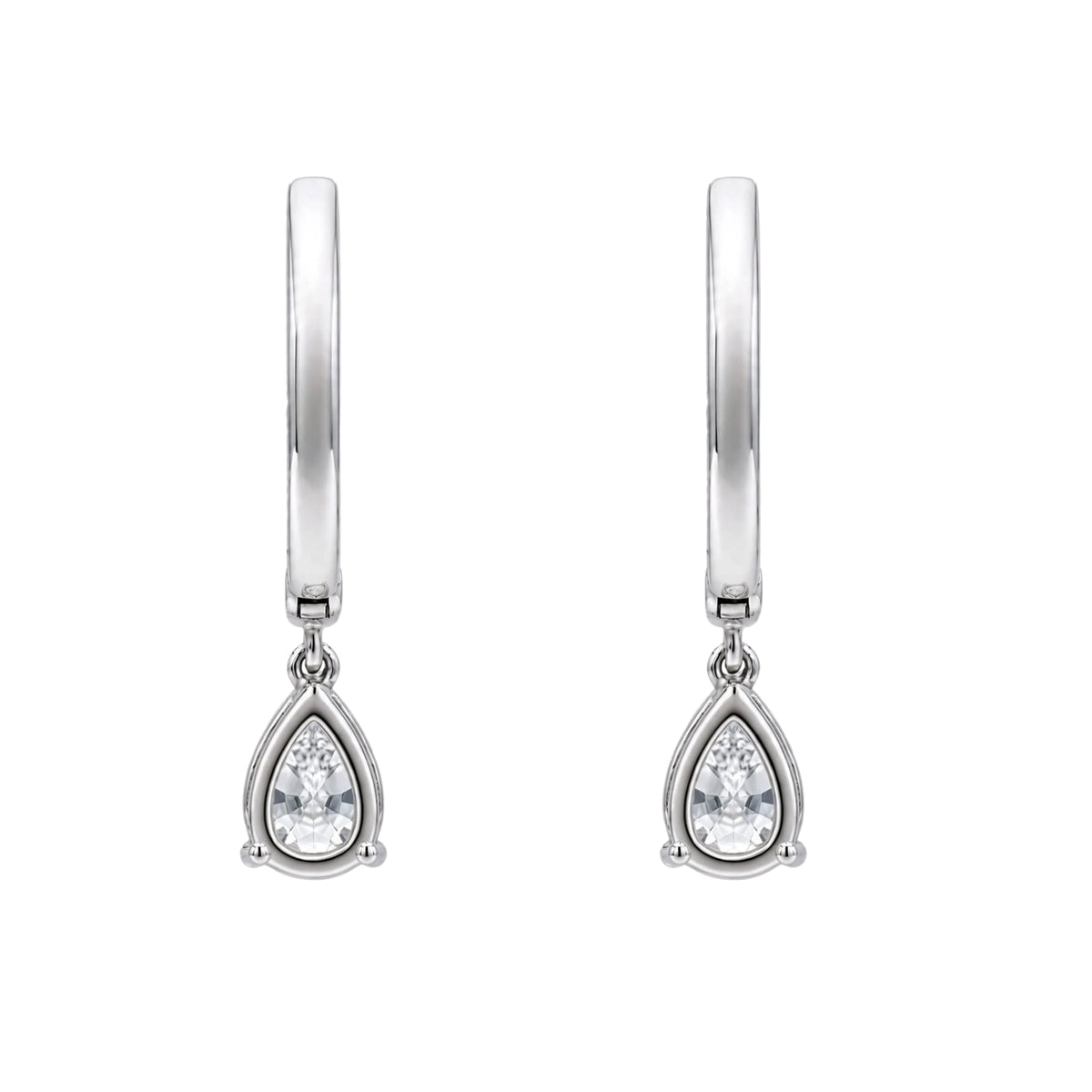 1-3 ctw Pear With Round Hoop Earrings