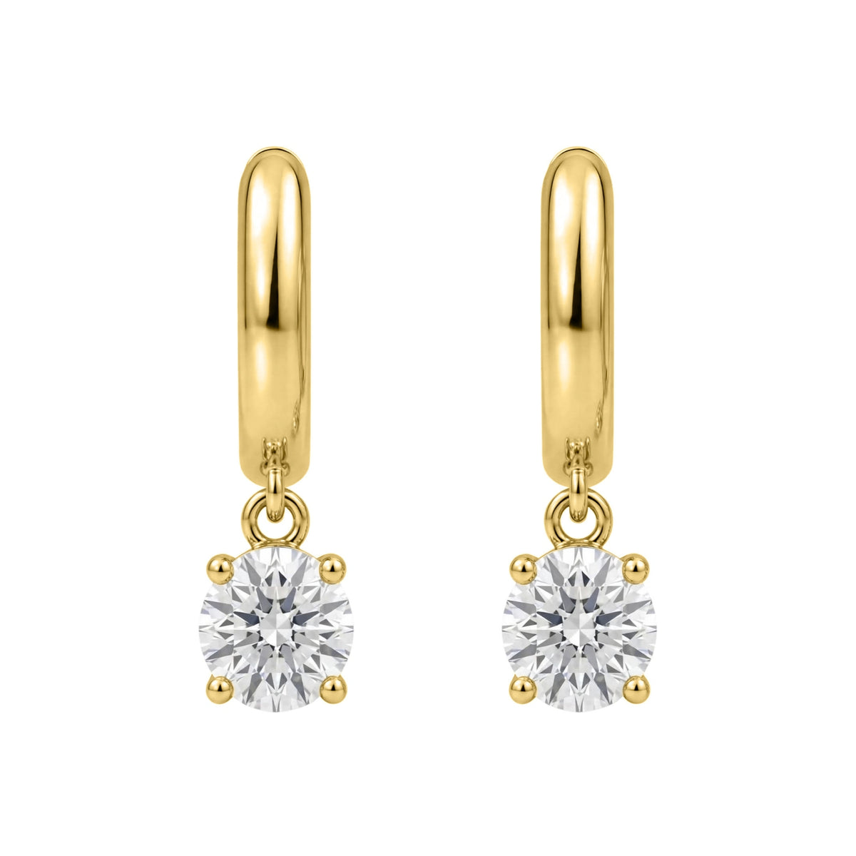1-4 ctw Round Hoop Earrings