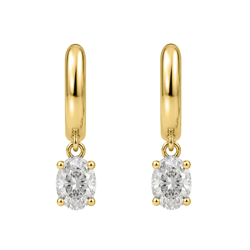 1-4 ctw Oval Hoop Earrings