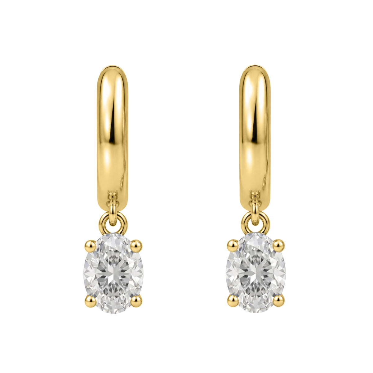 1-4 ctw Oval Hoop Earrings