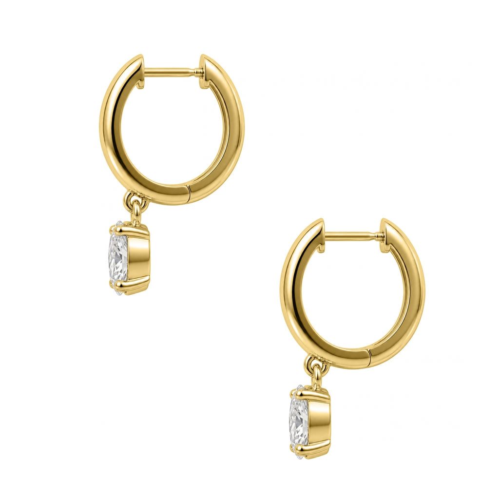 1-4 ctw Oval Hoop Earrings