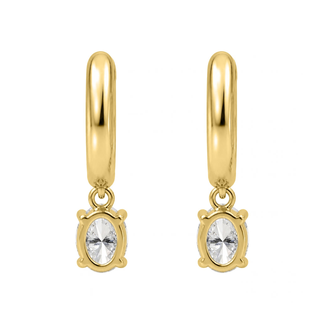 1-4 ctw Oval Hoop Earrings